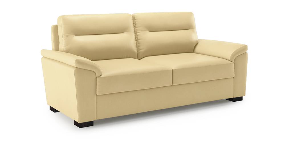 Adelaide Compact Leatherette Sofa (Cream)
